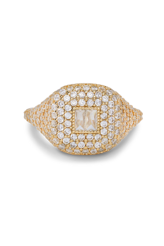 Baguette Signet Ring Gold plated