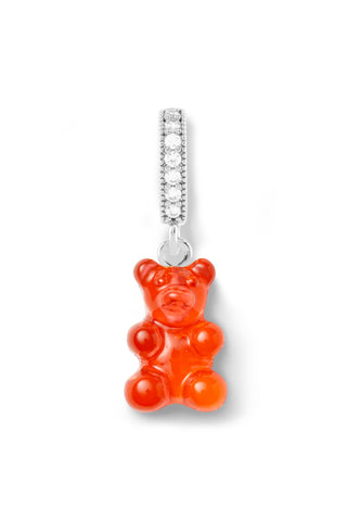 Nostalgia bear - Jelly Red - Silver plated Pave connector
