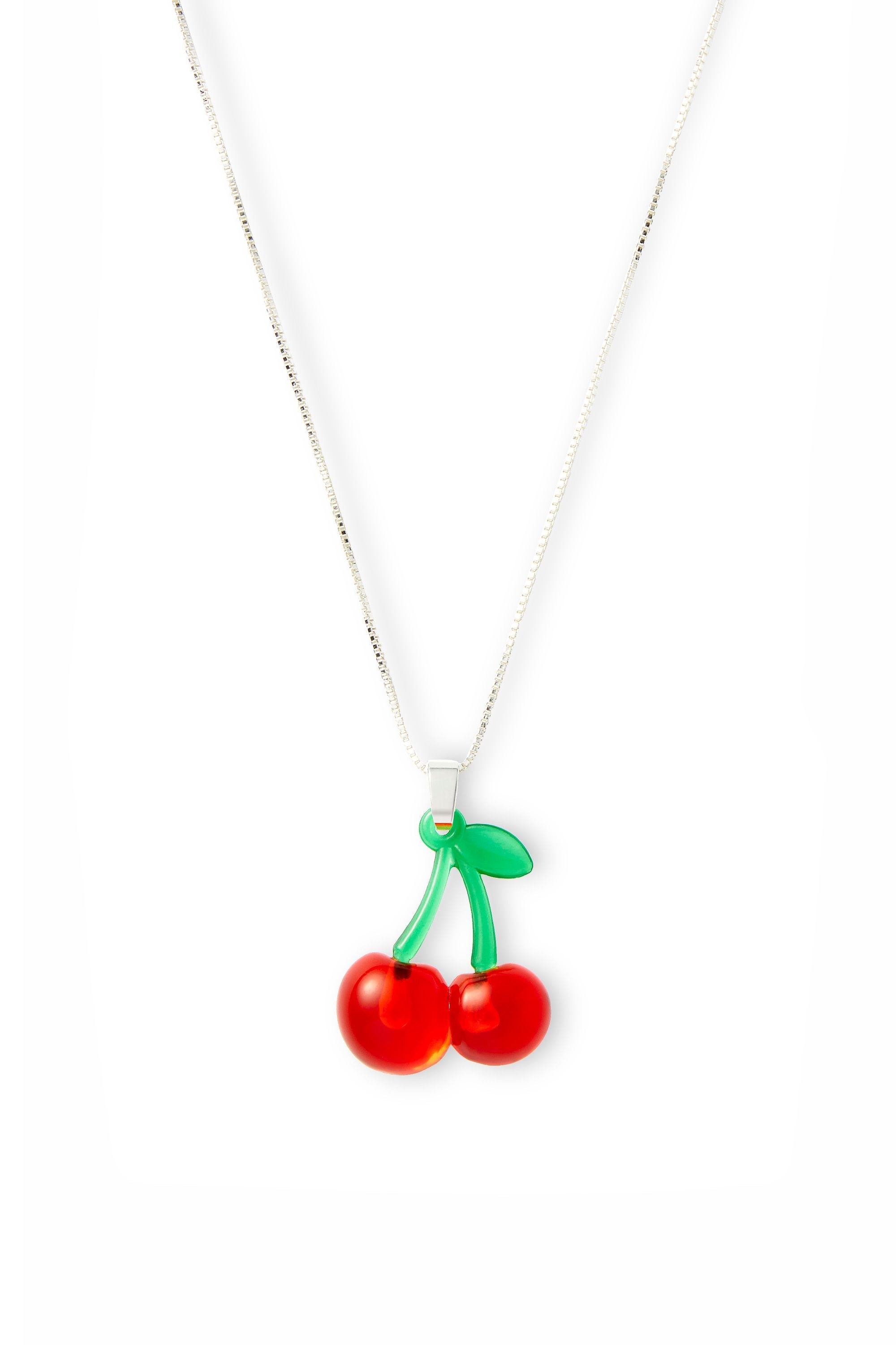 Pop the Cherry necklace - Silver plated – Crystal Haze Jewelry US