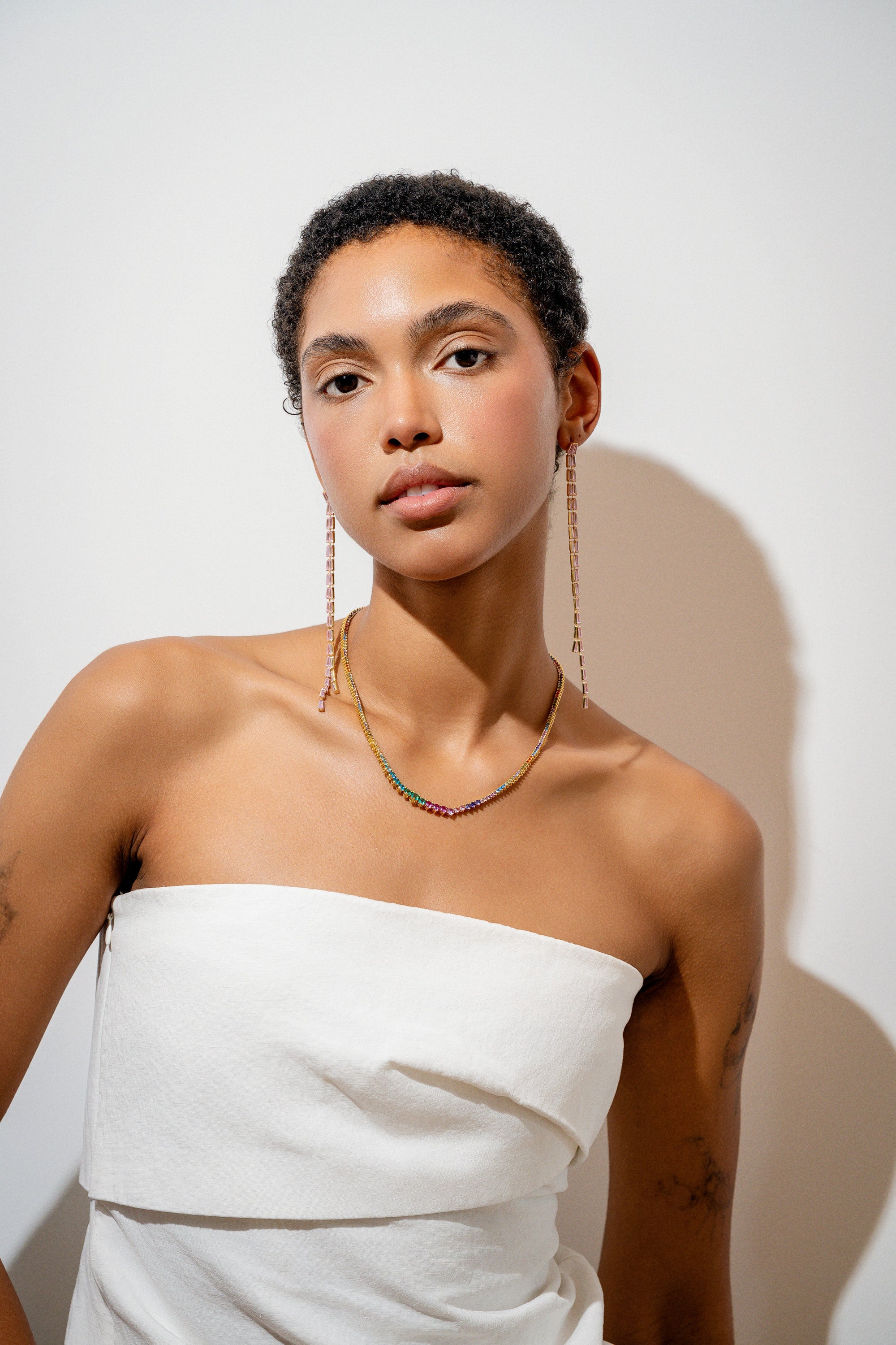 crystal ribbon chain necklace – tanakadaisuke