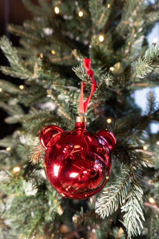Red Nostalgia Bear Christmas Ornament