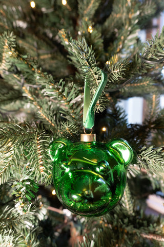 Christmas Green Nostalgia Bear Christmas Ornament