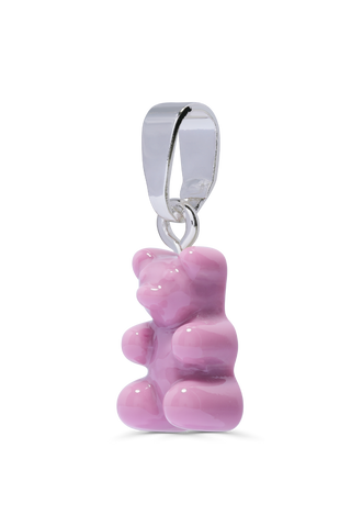 Nostalgia Bear - Mauve Pink - Silver Plated Classic Connector