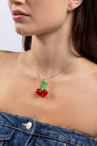 Pop the Cherry necklace - Silver plated