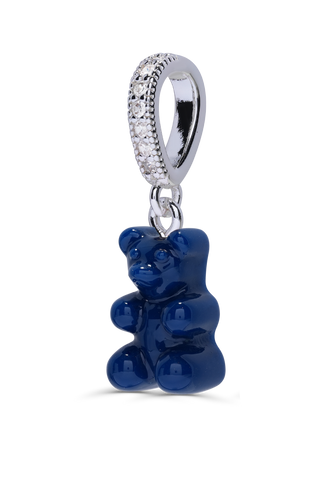 Nostalgia Bear - Sapphire - Silver Plated Pave Connector