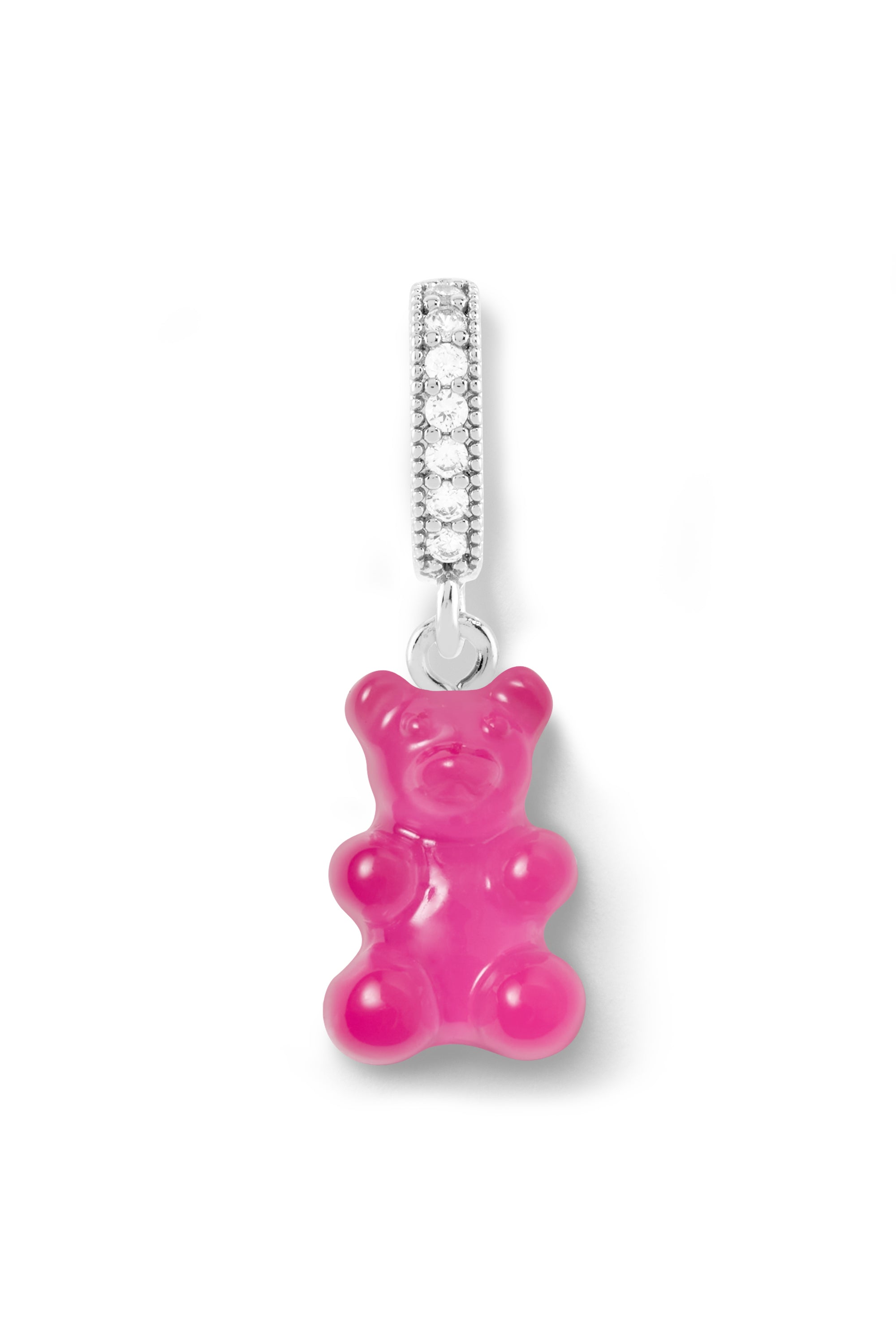 Nostalgia bear - Pave connector - Silver plated - Lollipop