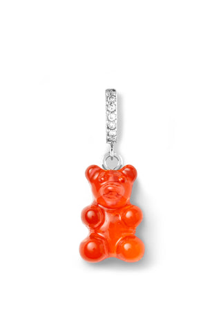 Nostalgia bear hoop  - Jelly red -Silver plated