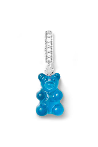 Nostalgia bear - Azure - Silver plated Pave Connector