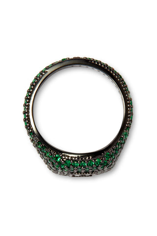 Baguette cut ring - Emerald - Black Hardware