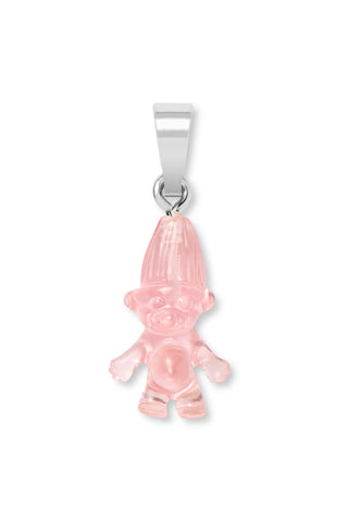 Norwegian Lucky Troll - Classic connector - Silver plated  - Bubblegum pink