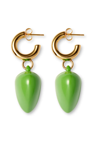 Green Apple Heart earrings